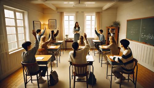 classe en stage d'anglais avec professeur abczaam